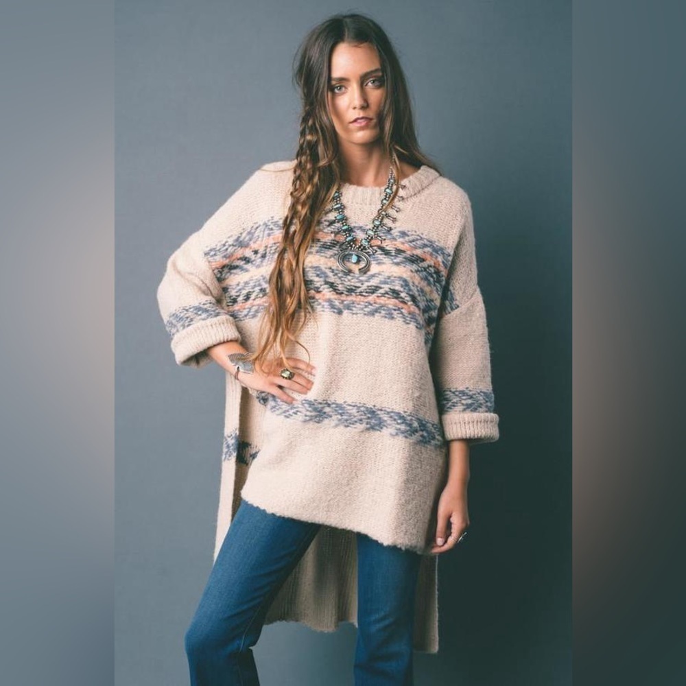 NWT Free People Fairisle Alpaca Sweater Tunic sz XS/S